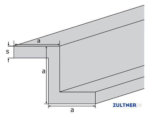 Alu-Z-Profil EN-AW 6060 (AlMgSi0,5) 20x20x20x2 mm gepresst T66 EZL 6 m