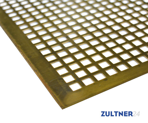 Brass perforated sheet CW508L (MS63) QG7/10 1,0x1000x2000 mm half hard R350 DIN 24041